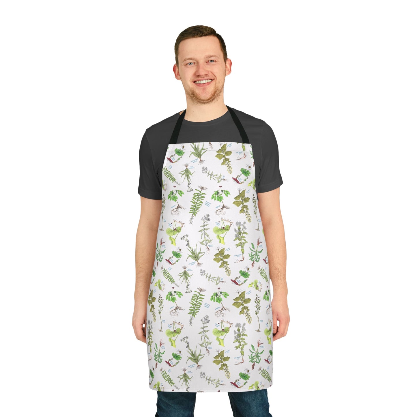 Apron - Cherokee Herbal Garden — Botanical Pattern - Cooking Apron
