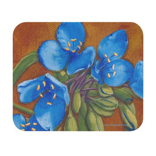 Mouse Pad (Rectangle), Spiderwort, Blue Floral, Oklahoma, Native Wildflower, Flowers