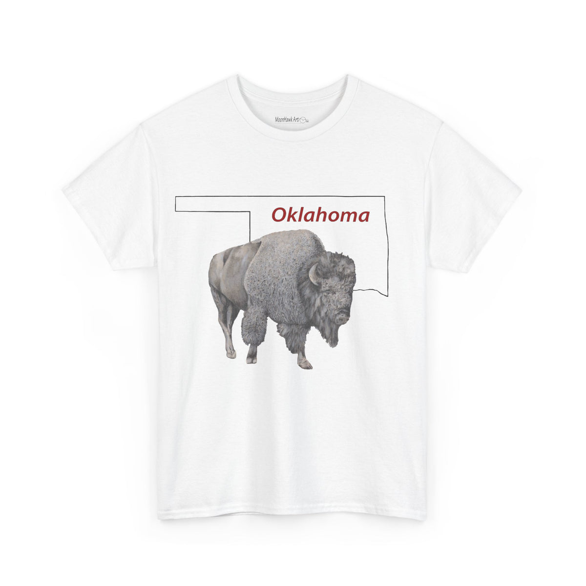 Unisex Heavy Cotton Tee, Oklahoma Bison, Buffalo, State of Oklahoma, T-shirt