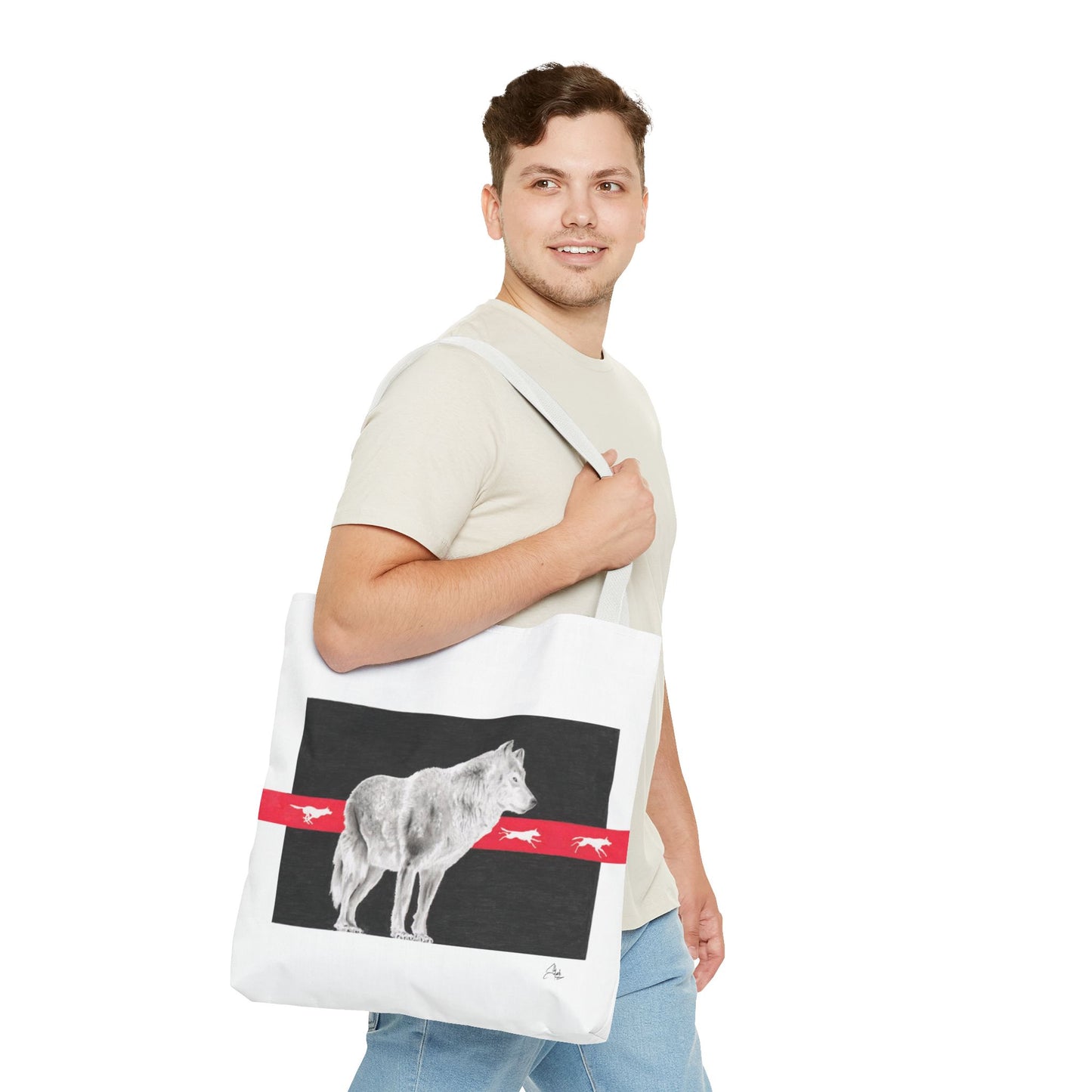 Tote Bag-Native Wolf Design-With Those Who Came Before- Tribal Art- Native American