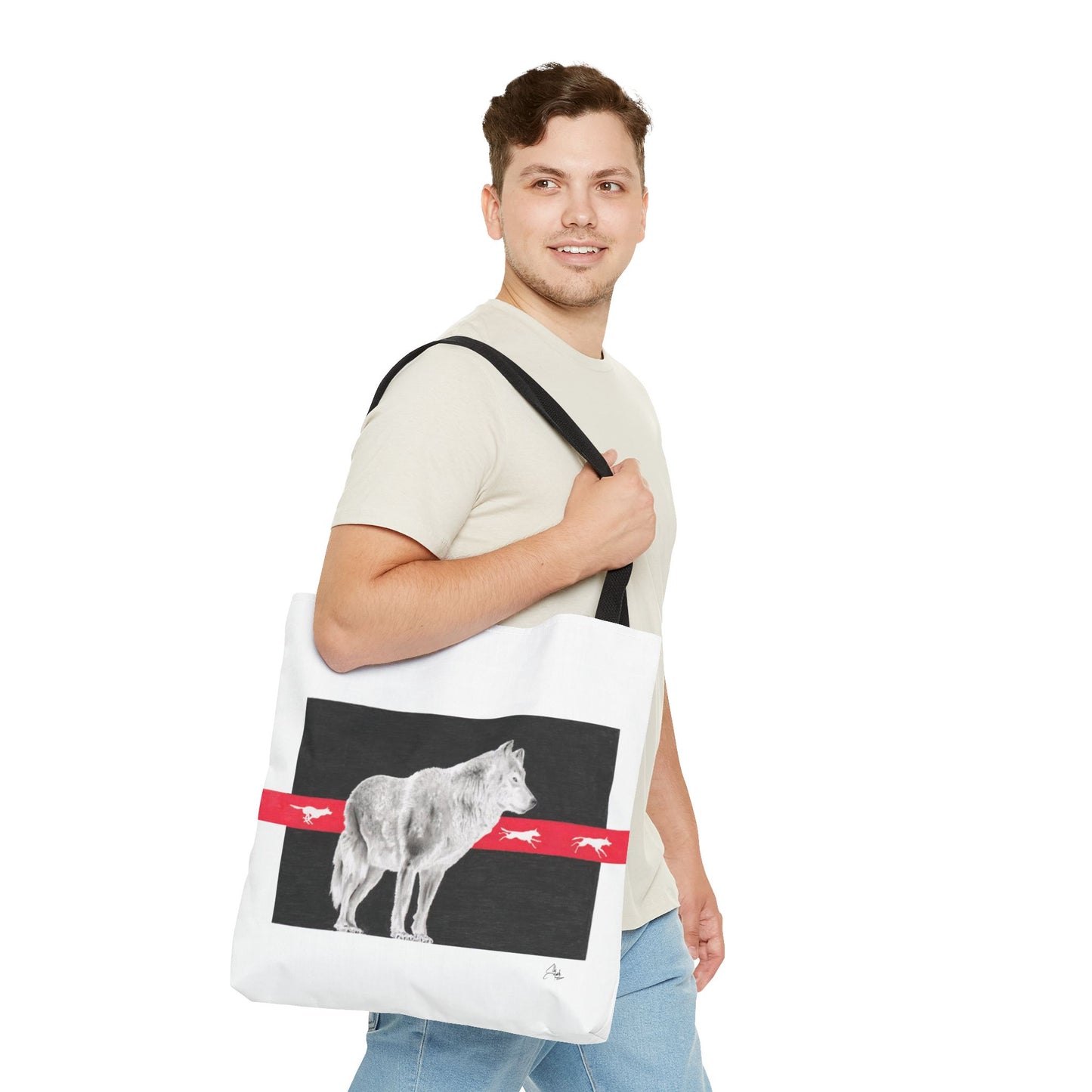 Tote Bag-Native Wolf Design-With Those Who Came Before- Tribal Art- Native American