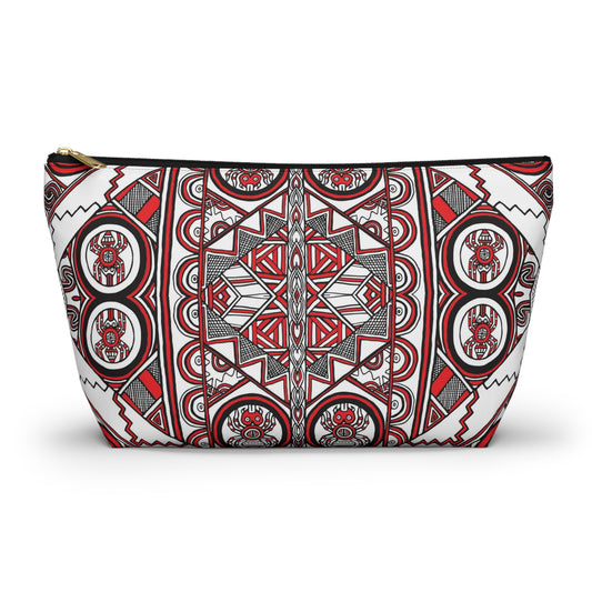 Accessory Pouch w T-bottom, SouthEast Spider Motif, Grandmother Spider, Native Design, Ancient Tribal Mound Symbols