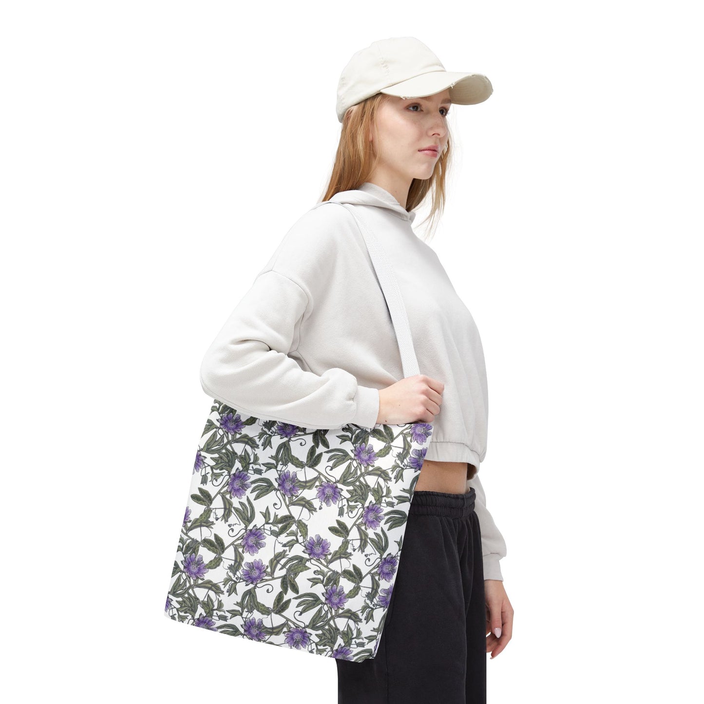 Tote Bag - Floral Purple Passionflower – All-Over Print Canvas Tote