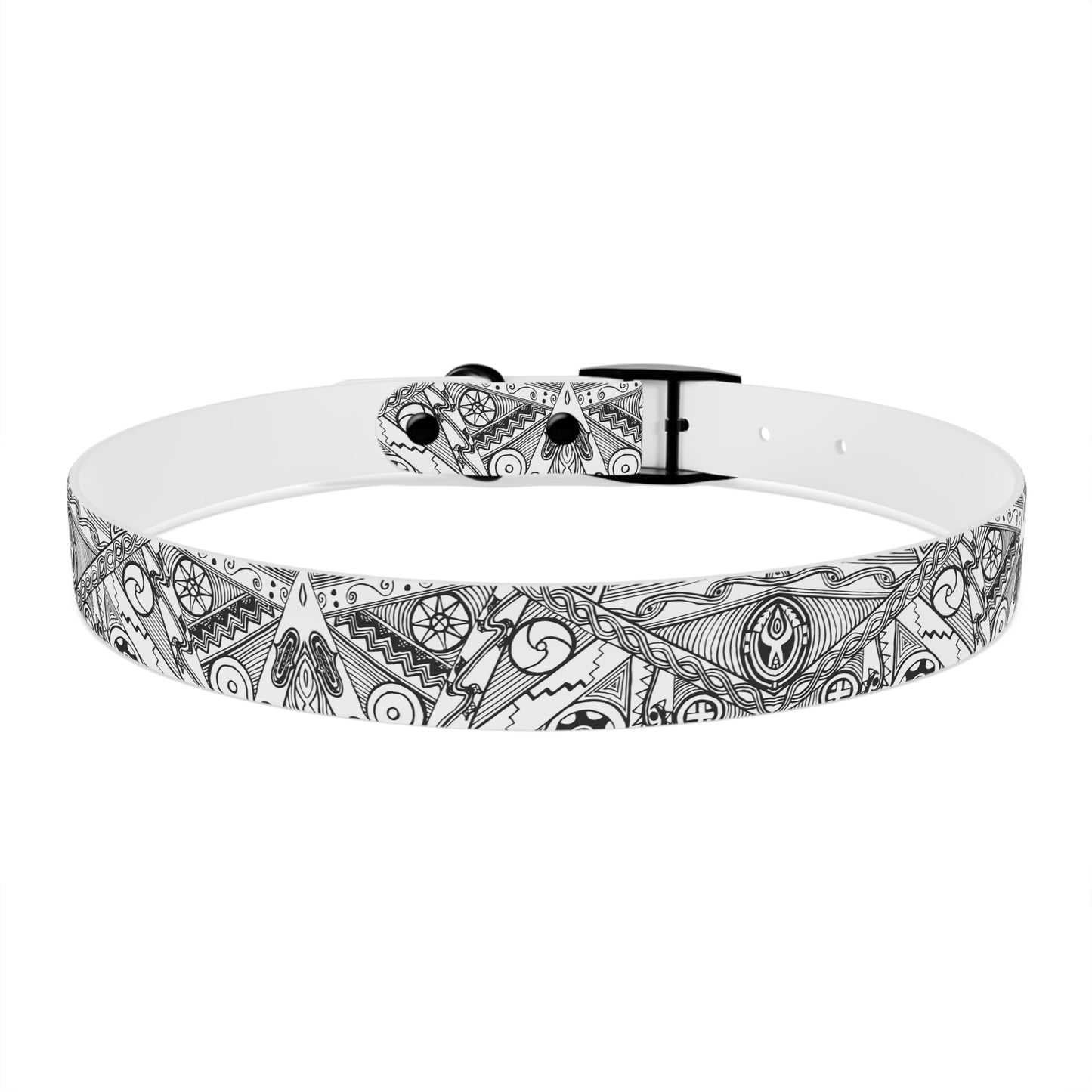 Black and White Tribal Motif Dog Collar, Pet Accessory