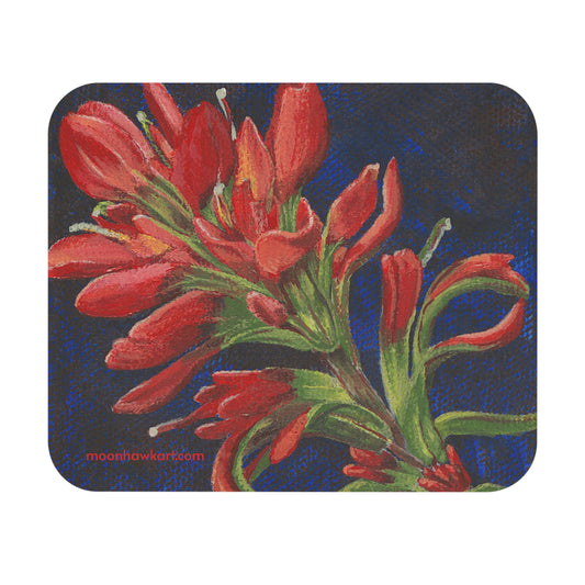 Mouse Pad (Rectangle), Indian Paintbrush, Red Floral, Oklahoma, Native Wildflowers
