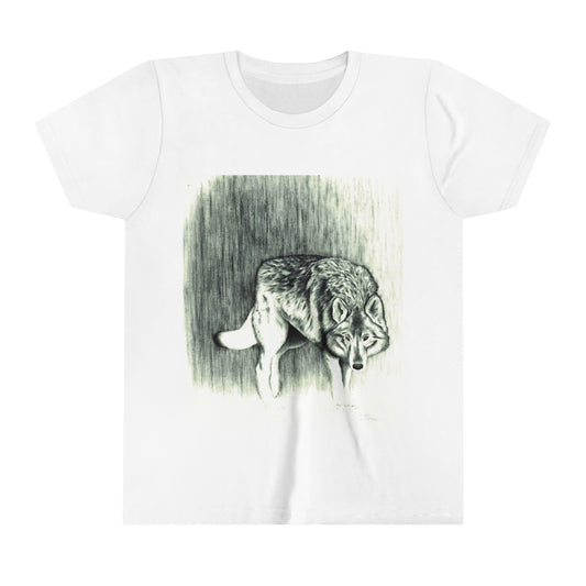 Wolf Art, Youth Short Sleeve Tee, Native Wolf Design
