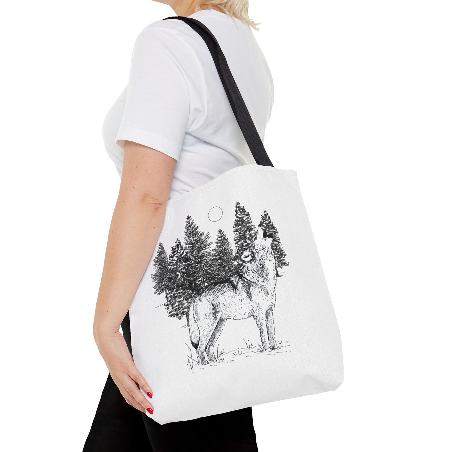 Howling Wolf Tote Bag , Travel tote, Powwow bag, Native American design