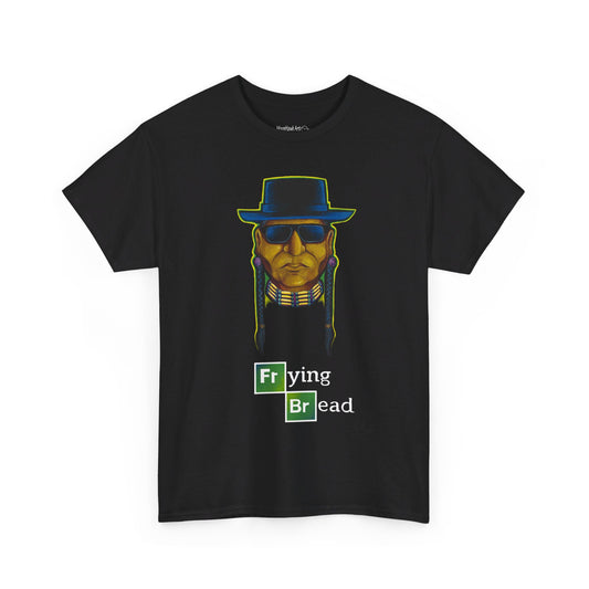 Unisex Heavy Cotton Tee, Walter Red, Frying Bread, Native Humor, Indigenous Pop Art