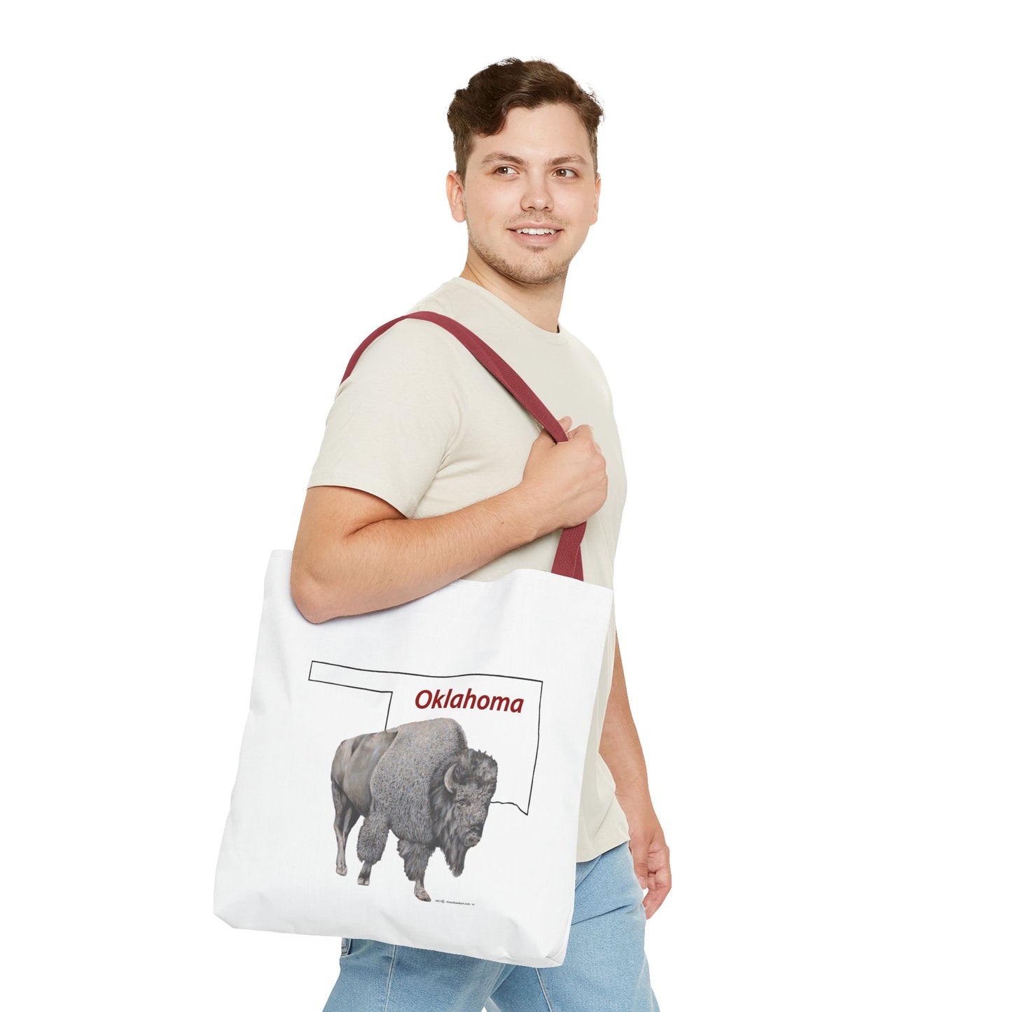 Tote Bag, Oklahoma Bison, Native American Design