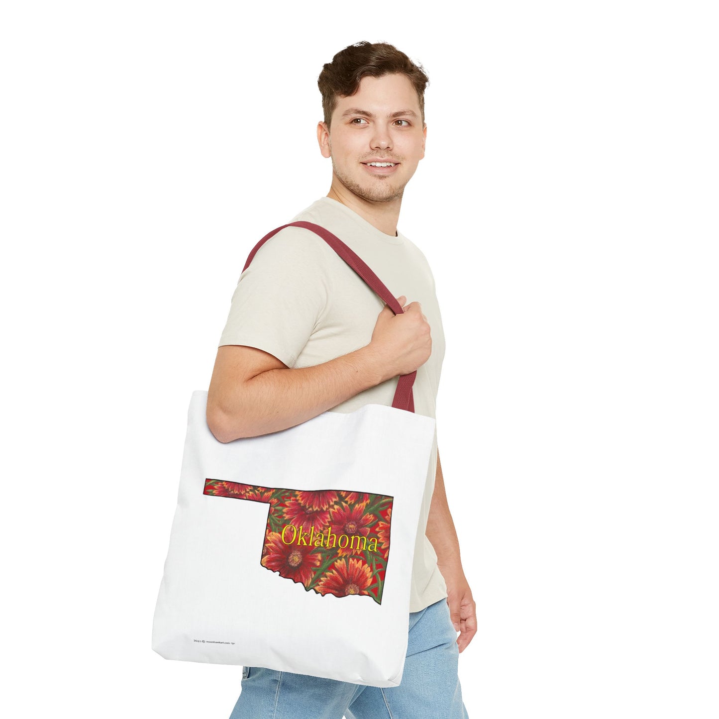Tote Bag, Oklahoma Indian Blanket, Wildflowers, Book Bag,  Oklahoma State Wildflower