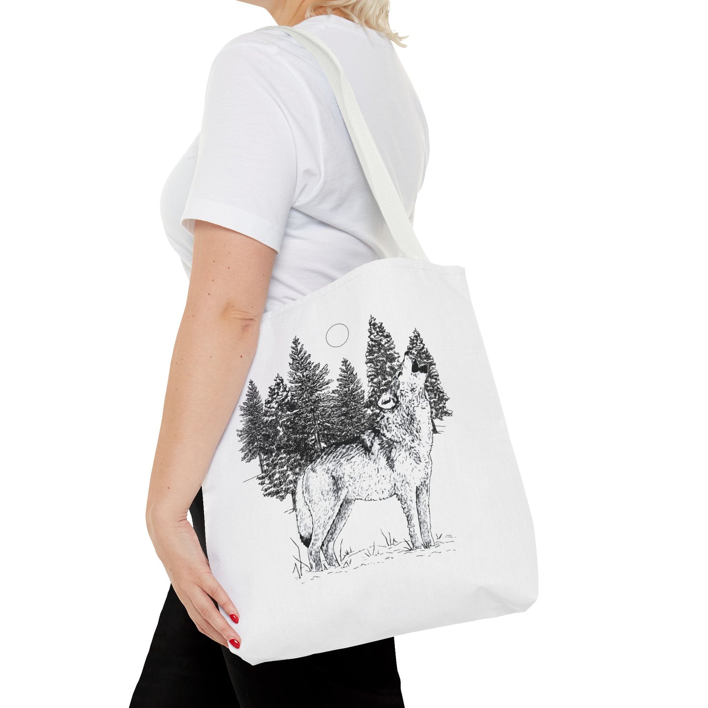 Howling Wolf Tote Bag , Travel tote, Powwow bag, Native American design