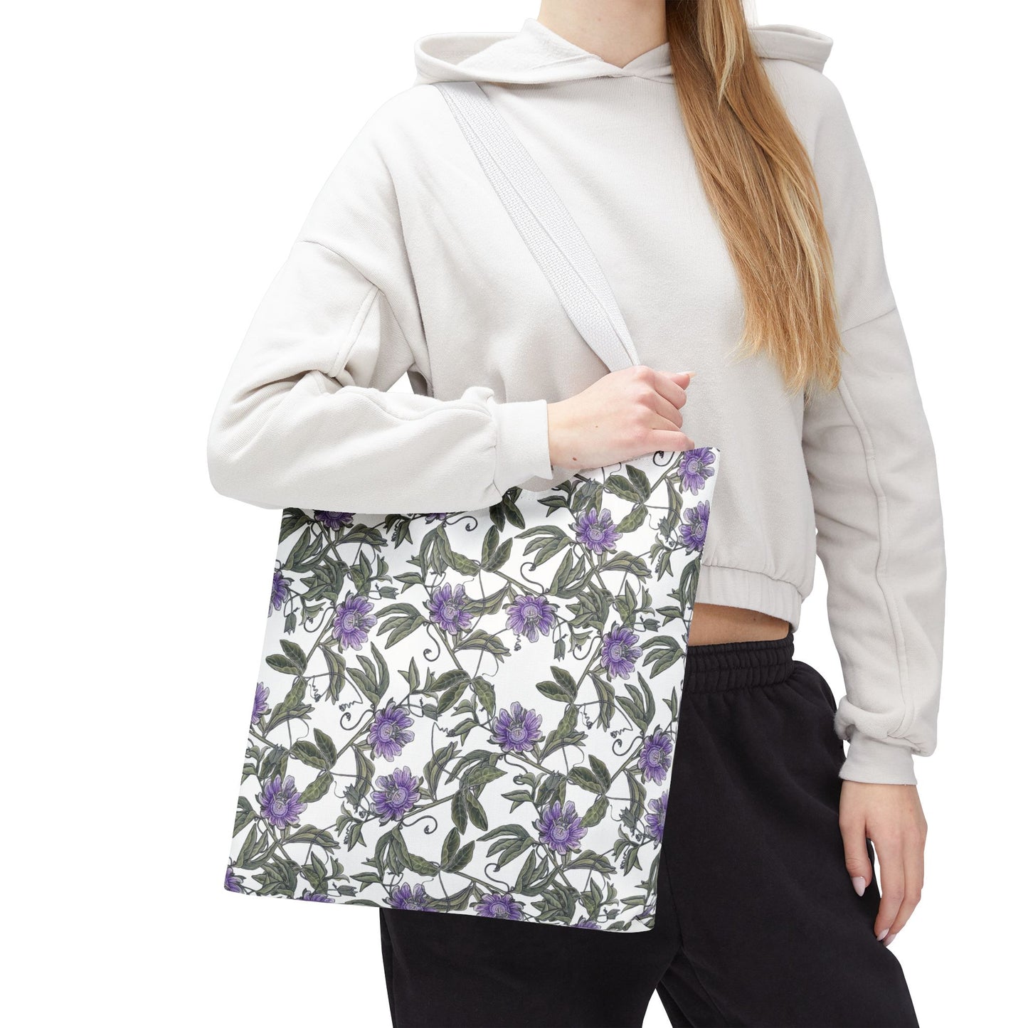 Tote Bag - Floral Purple Passionflower – All-Over Print Canvas Tote