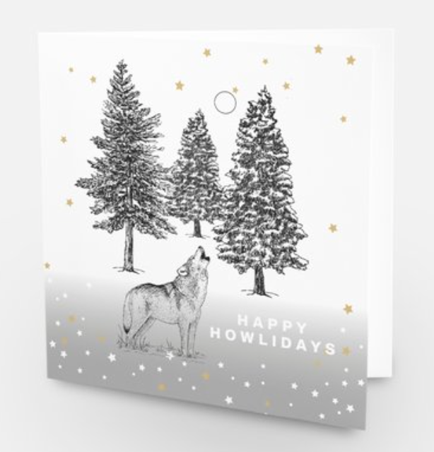 Happy Howlidays Cards, Holiday, Howling Wolf