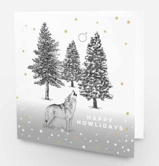 Happy Howlidays Cards, Holiday, Howling Wolf