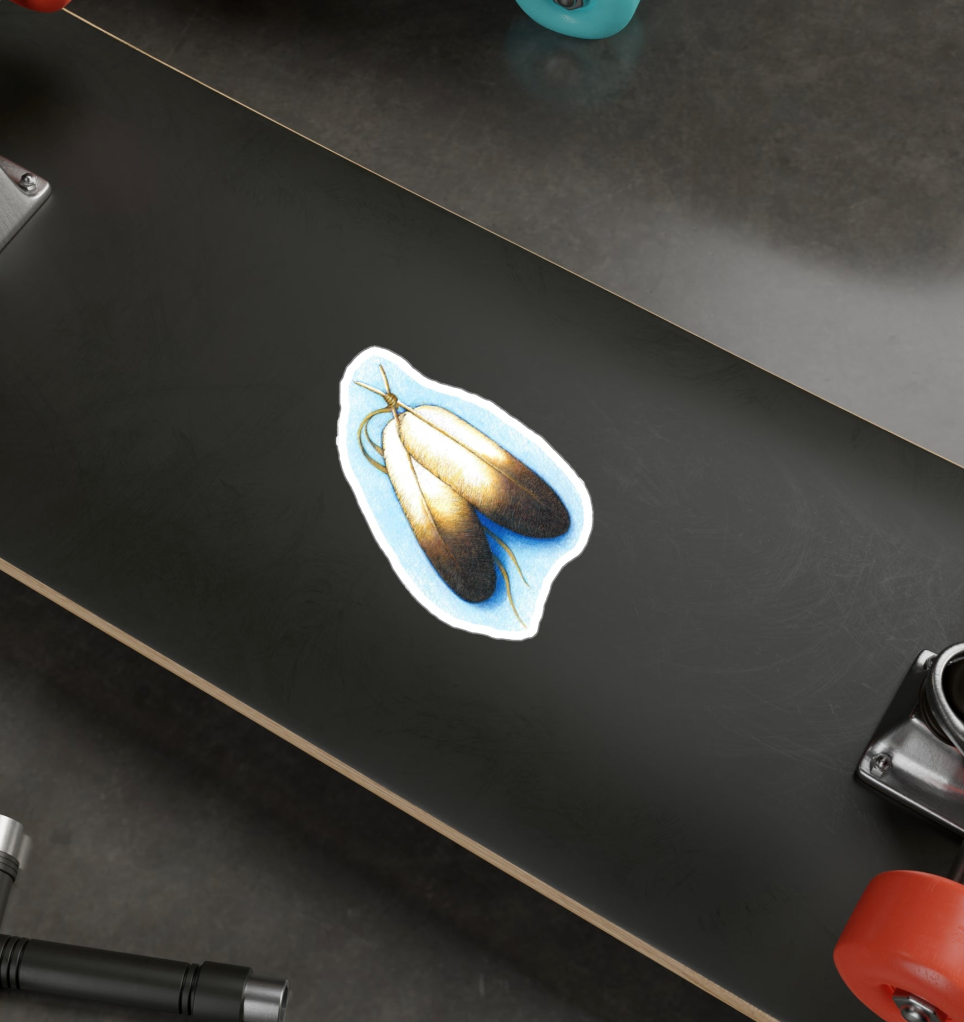 Sticker, Double Feathers, Two Feathers joined