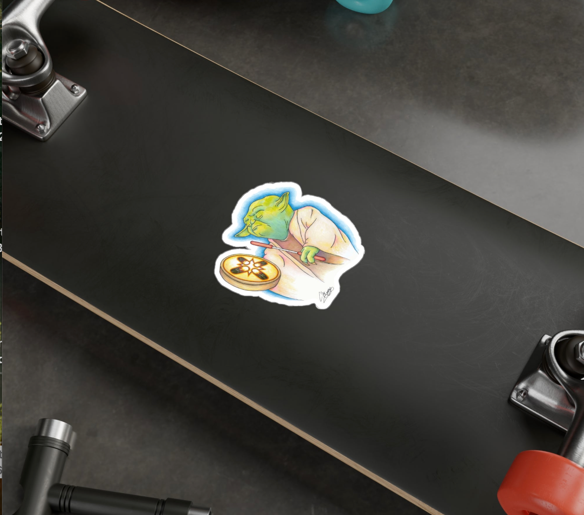 Vinyl Sticker, Native Humor, Song From Long Ago, Alien Playing Hand Drum