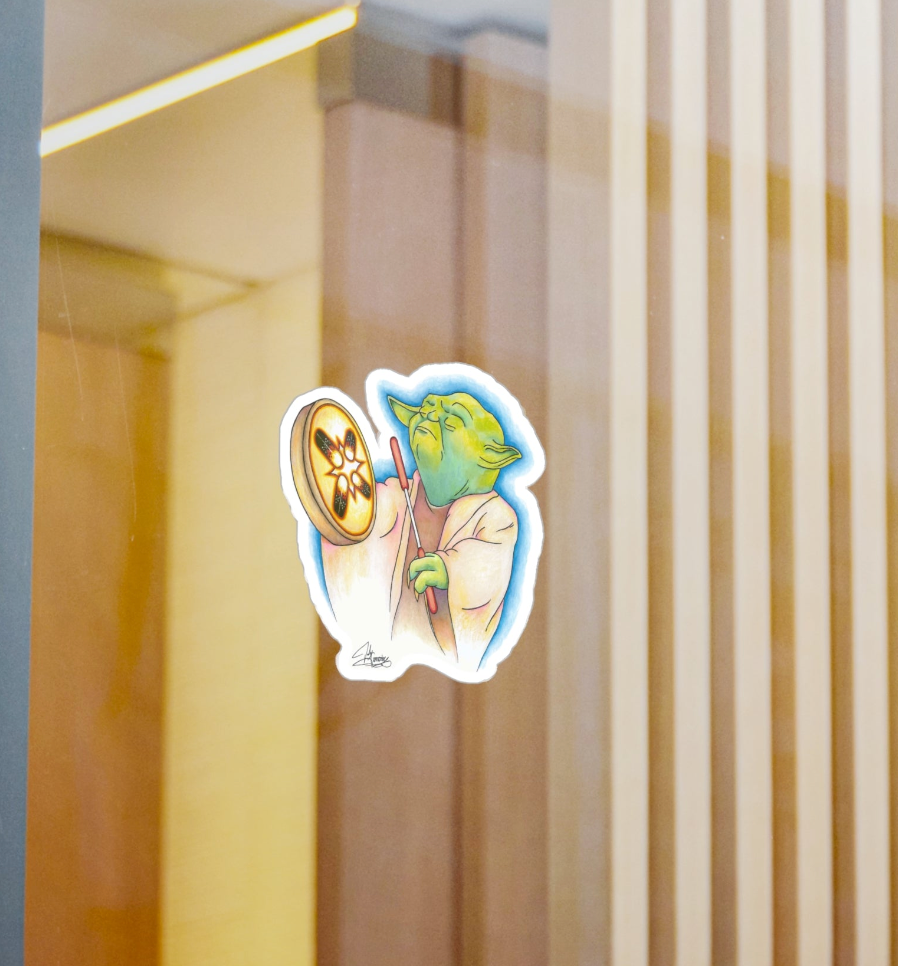 Vinyl Sticker, Native Humor, Song From Long Ago, Alien Playing Hand Drum