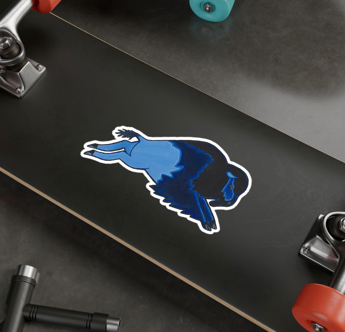Vinyl Sticker, Blue Bison, Buffalo
