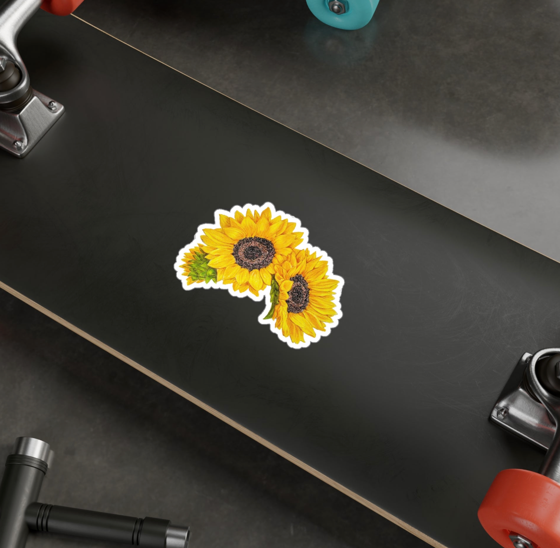 Vinyl Stickers, Sunflowers, Oklahoma, Yellow Floral
