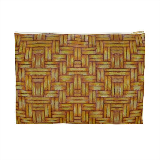 Accessory Pouch, Native American, Euchee Basketweave design, pencil case, cosmetic travel bag, zipper bag