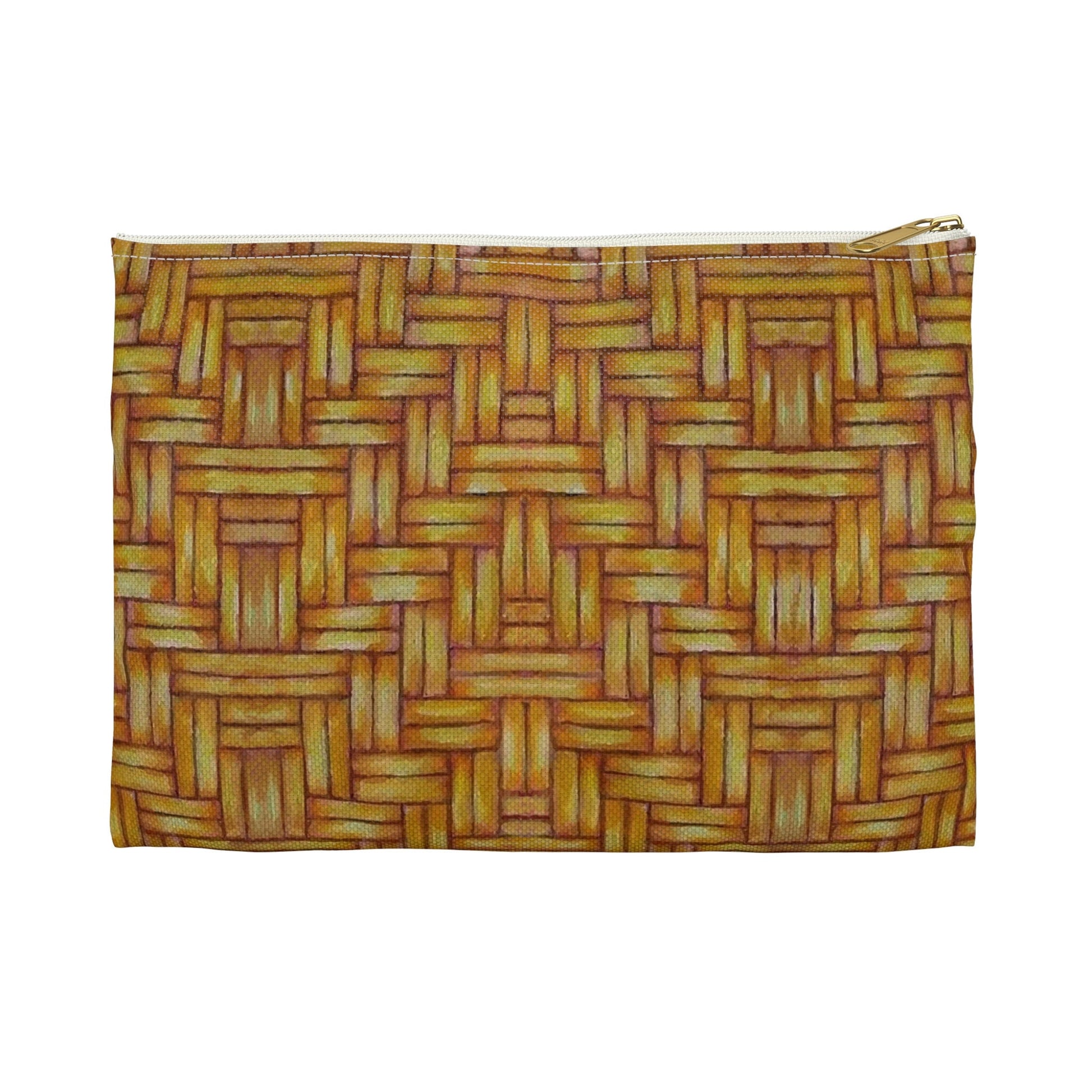 Accessory Pouch, Native American, Euchee Basketweave design, pencil case, cosmetic travel bag, zipper bag